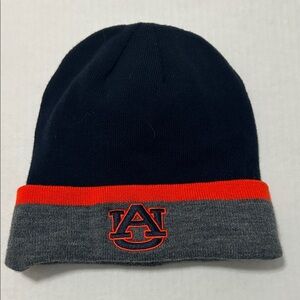 Auburn Navy and Gray Beanie with Orange Logo